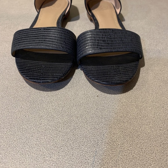 Tory Burch Blue Lizard Print Leather Flats sz 8.5 M - Picture 2 of 6